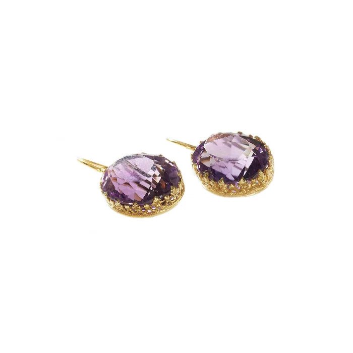 Victorian Antique 33.88ct Amethyst Drop Earrings