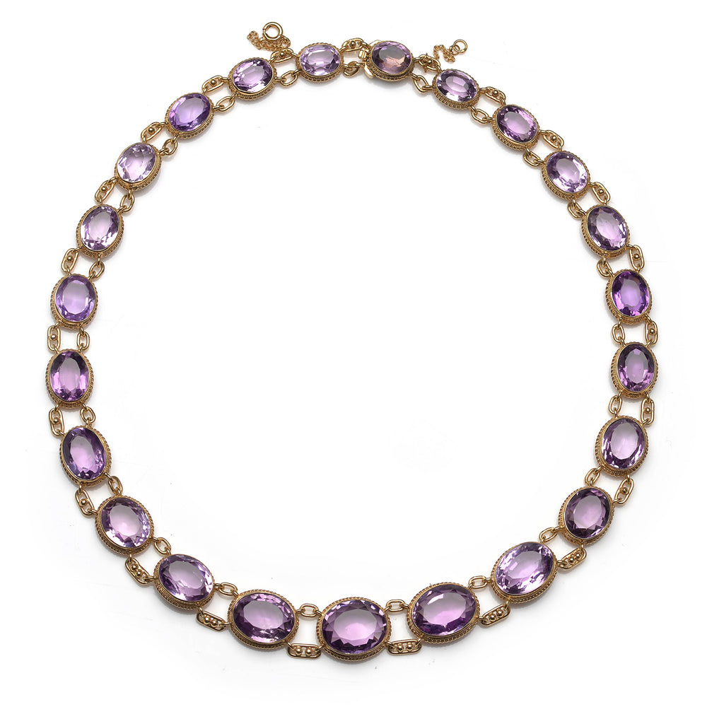 Victorian Antique Amethyst Riviere Necklace