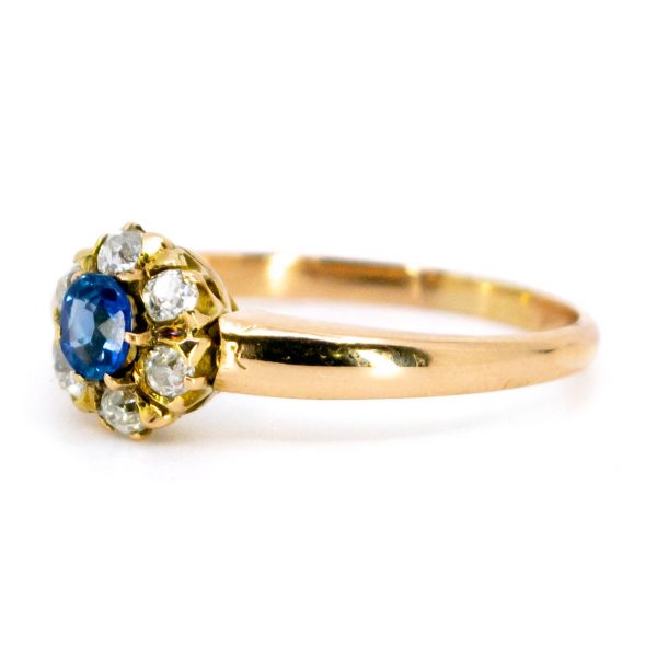 Victorian Antique Sapphire and Old Mine Cut Ring