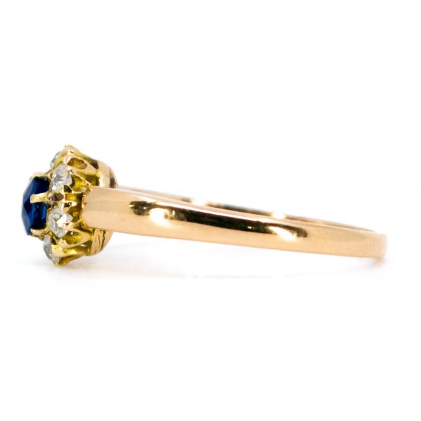 Victorian Antique Sapphire and Old Mine Cut Ring