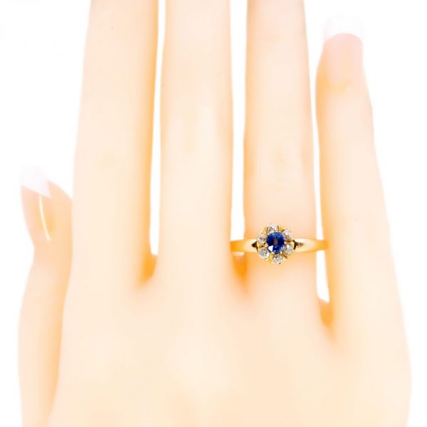 Victorian Antique Sapphire and Old Mine Cut Ring