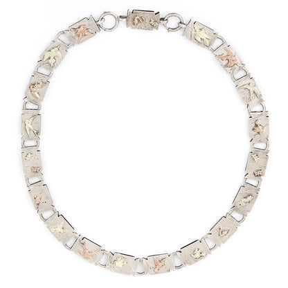 Victorian Antique Silver Link Chain Locket Pendant Necklace