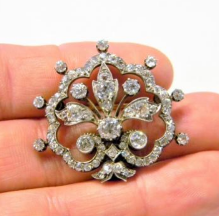 Victorian Diamond Brooch and Tiara Centre Piece