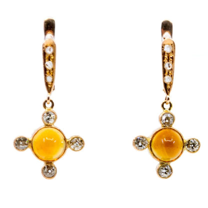 Victorian Diamond and topaz earrings