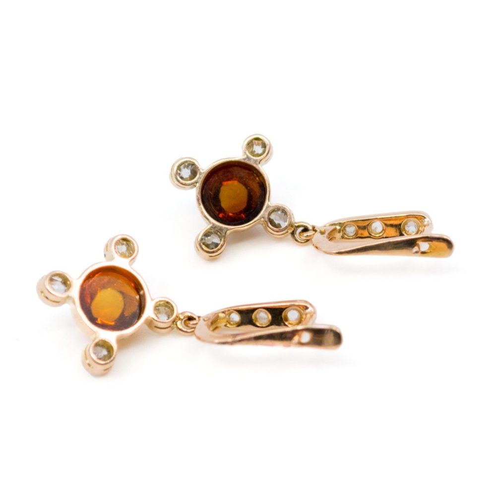 Victorian Diamond and Topaz Earrings