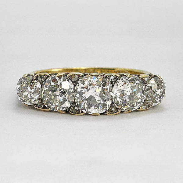 Antique Victorian Five Stone Old Cut Diamond Ring