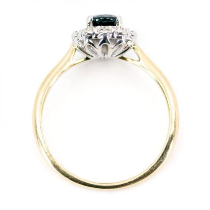 Victorian Style 1.20ct Sapphire and Diamond Oval Cluster Ring