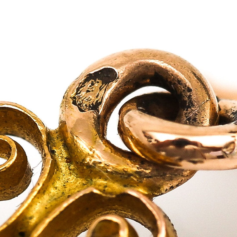 Victorian Antique French Turquoise Pearl Gold Disc Drop Earrings