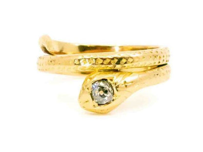 Victorian Antique gold snake diamond ring