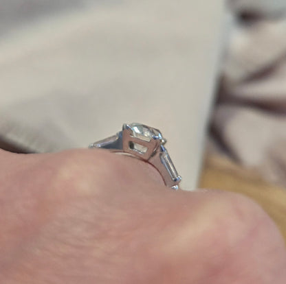 Antique Art Deco Single Stone Old Mine Cushion Diamond Engagement Ring, 2.20cts