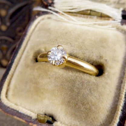Vintage 0.45ct Diamond Claw Set Solitaire Ring