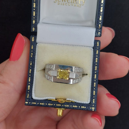 Vintage 0.50ct Yellow Diamond Band Ring