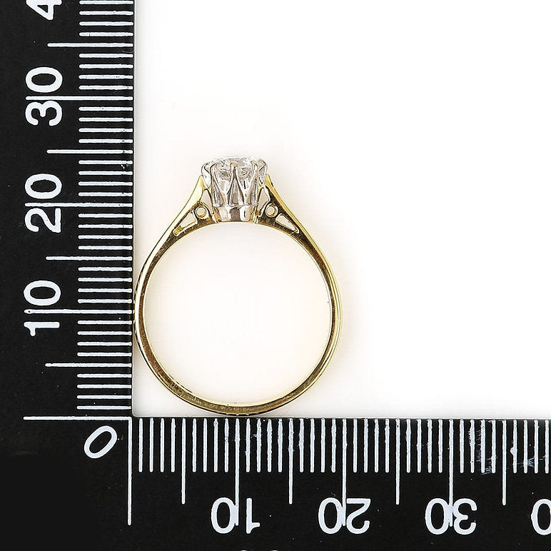 Vintage 0.60ct Brilliant Cut Diamond Solitaire Engagement Ring in 18ct Gold and Platinum
