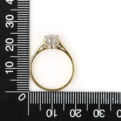 Vintage 0.60ct Brilliant Cut Diamond Solitaire Engagement Ring in 18ct Gold and Platinum