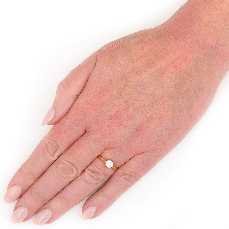 Vintage 0.60ct Brilliant Cut Diamond Solitaire Engagement Ring in 18ct Gold and Platinum