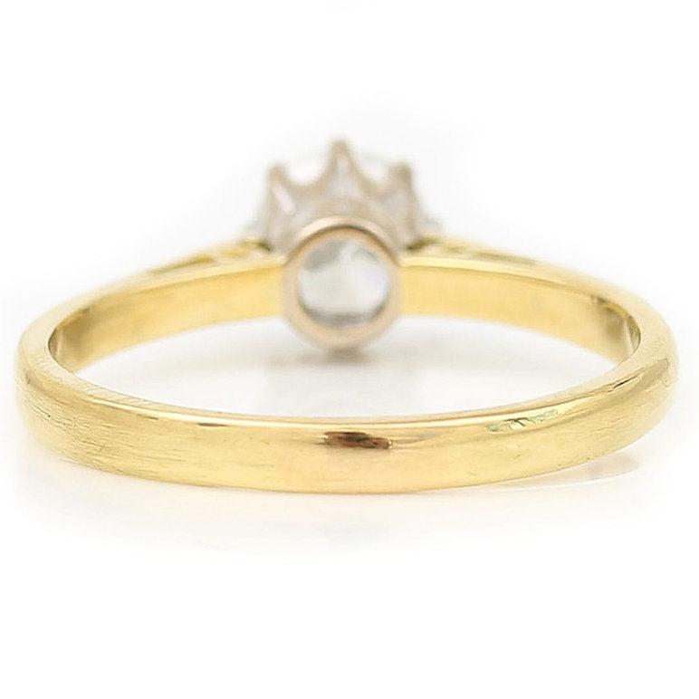 Vintage 0.60ct Brilliant Cut Diamond Solitaire Engagement Ring in 18ct Gold and Platinum