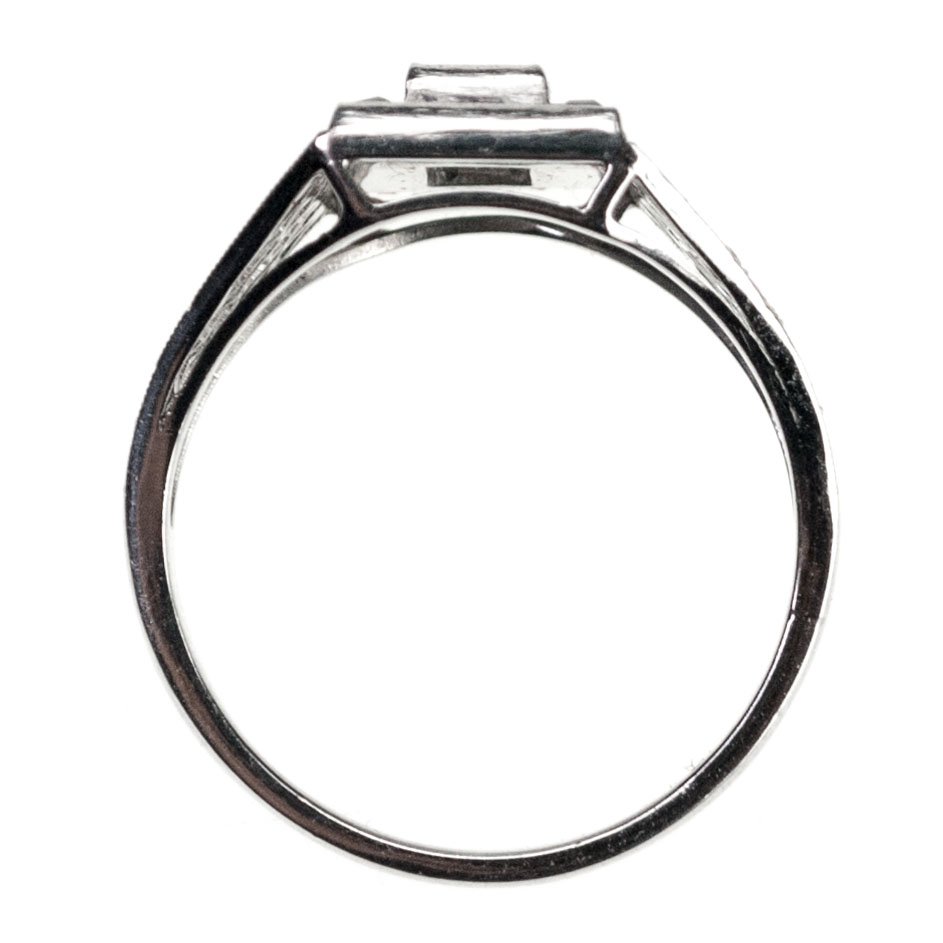 Vintage 0.60ct Emerald Onyx and Diamond Ring