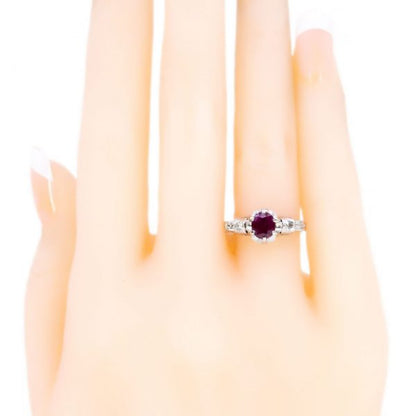 Vintage 0.60ct Ruby and Diamond Platinum Ring