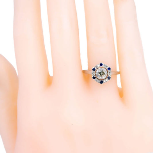 Vintage 0.65ct Old European Diamond Cluster Ring