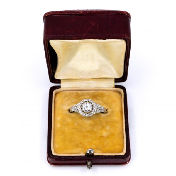 Vintage 0.65ct Old Mine Cut Diamond Halo Cluster Ring