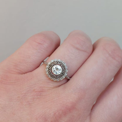 Vintage 0.70ct Brilliant Cut Cluster Ring