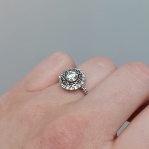 Vintage 0.70ct Brilliant Cut Cluster Ring