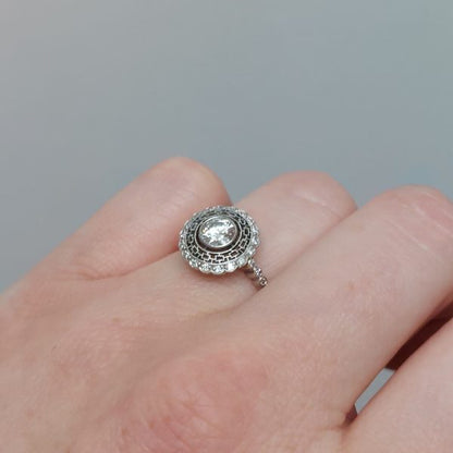 Vintage 0.70ct Brilliant Cut Cluster Ring