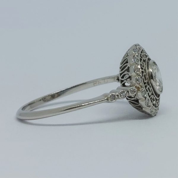 Vintage 0.70ct Brilliant Cut Cluster Ring