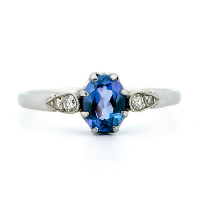 Vintage 0.75ct Tanzanite and Diamond Ring