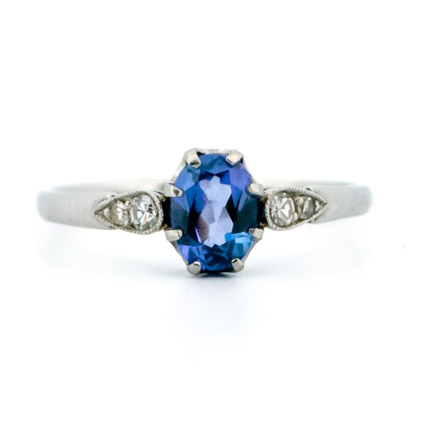 Vintage 0.75ct Tanzanite and Diamond Ring