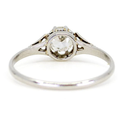Vintage 0.80ct Old Mine Cut Diamond Platinum Ring