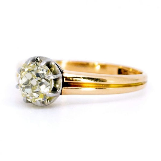 Vintage 0.80ct Old Mine Cut Diamond Solitaire Ring