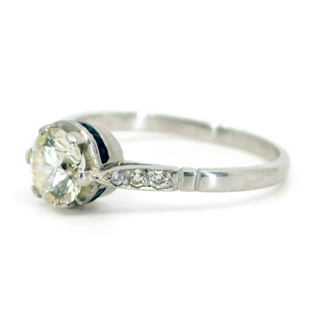 Vintage 0.91ct Old European Cut Diamond Ring