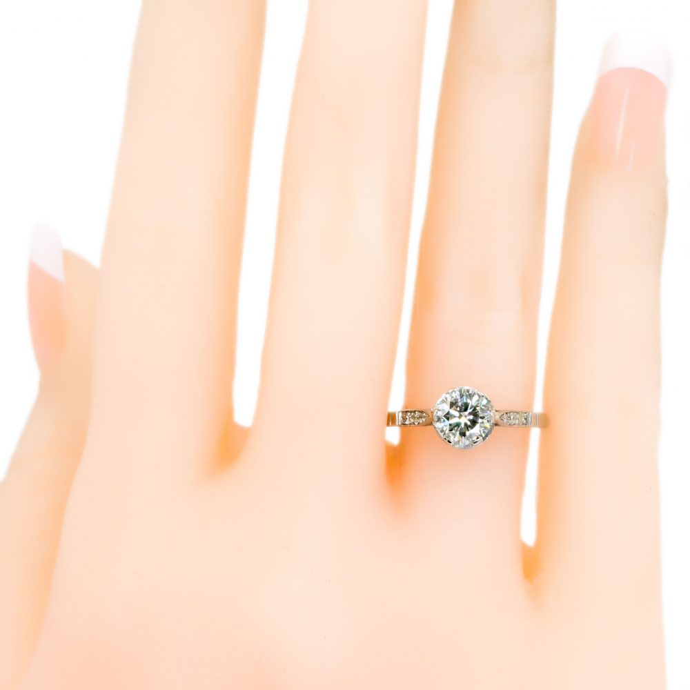 Vintage 0.91ct Old European Cut Diamond Ring