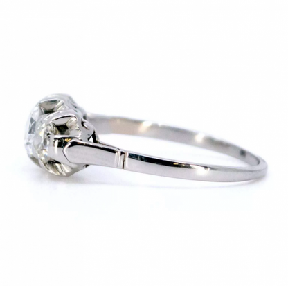 Vintage 0.95ct Old European Cut Diamond Three Stone Ring