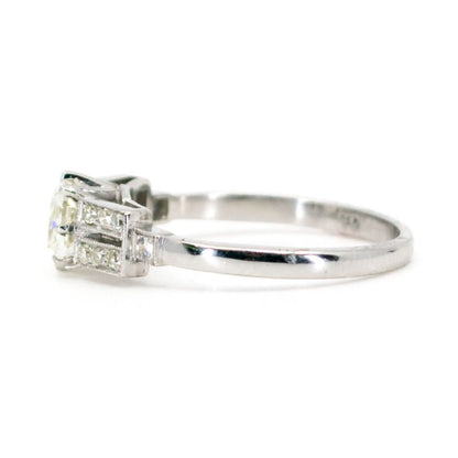 Vintage 1.01ct Cushion Cut Diamond Platinum Ring