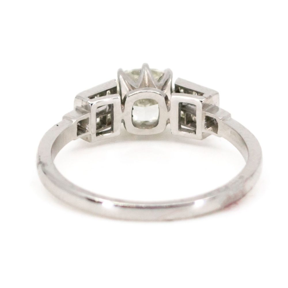 Vintage 1.01ct Cushion Cut Diamond Platinum Ring
