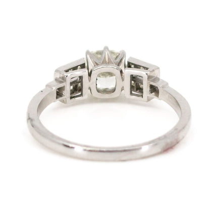 Vintage 1.01ct Cushion Cut Diamond Platinum Ring