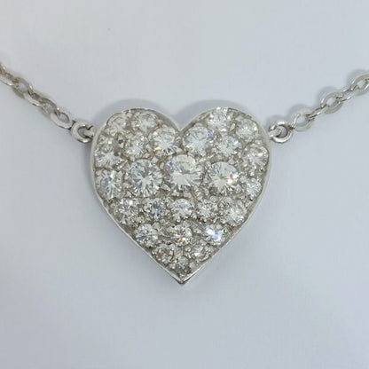 Vintage 1.25ct Pavé Diamond Heart Pendant Necklace
