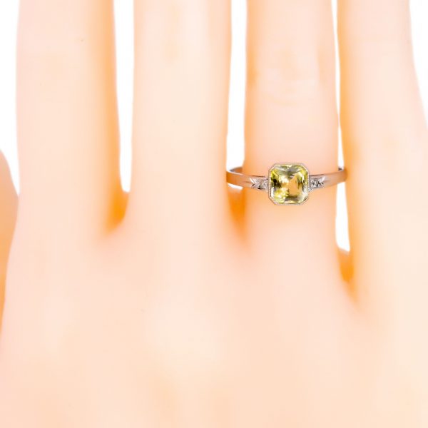 Vintage 1.27ct Yellow Sapphire Platinum Ring