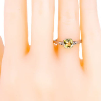 Vintage 1.27ct Yellow Sapphire Platinum Ring