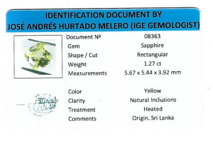 Vintage 1.27ct Yellow Sapphire Platinum Ring