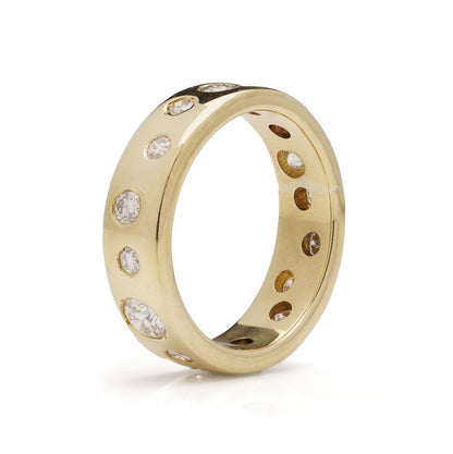 Vintage 1.30ct Diamond Set 18ct Gold Band Ring