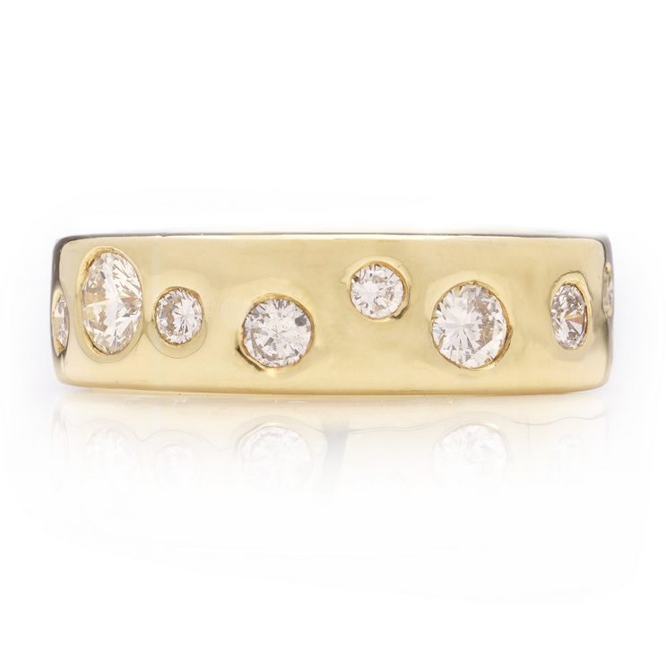 Vintage 1.30ct Diamond Set 18ct Gold Band Ring