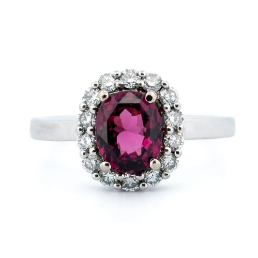 Vintage 1.30ct Rubellite and Diamond Ring