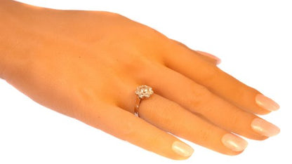 Vintage 1.32ct Diamond Cluster Platinum Ring