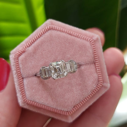 Vintage 1.51ct Asscher Cut Diamond Ring