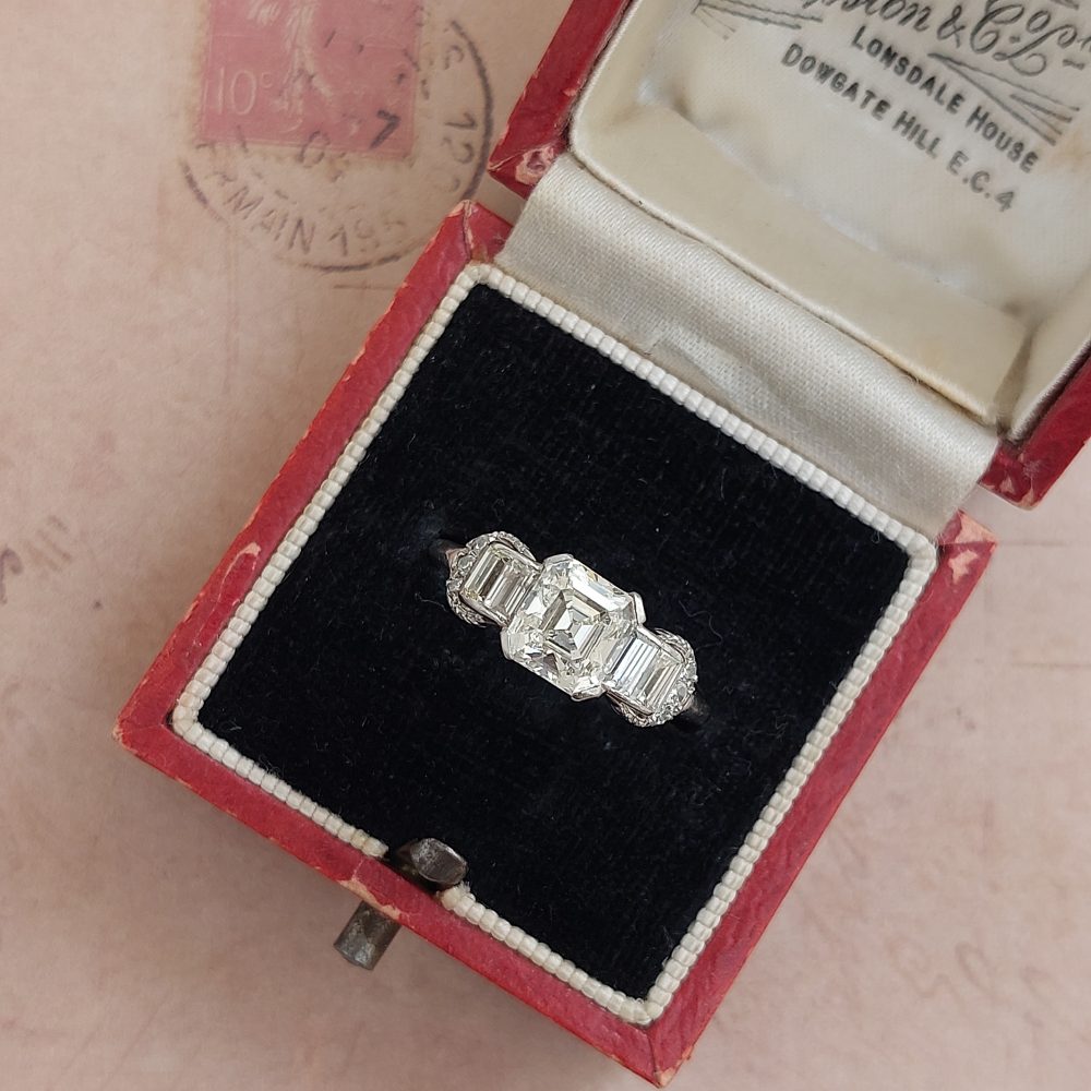 Vintage 1.51ct Asscher Cut Diamond Ring