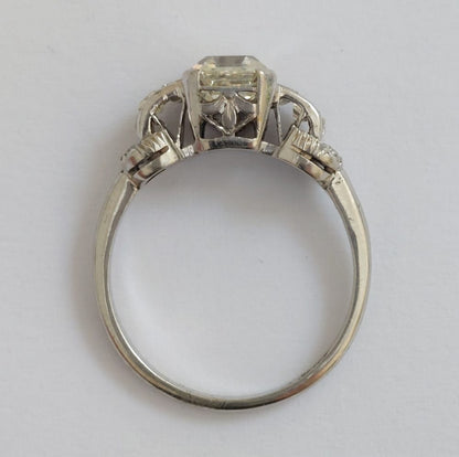 Vintage 1.51ct Asscher Cut Diamond Ring