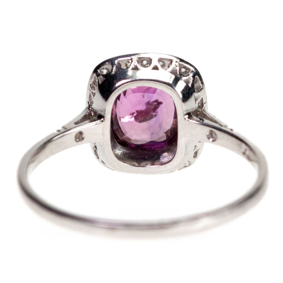 Vintage 1.65ct Pink Sapphire and Diamond Ring